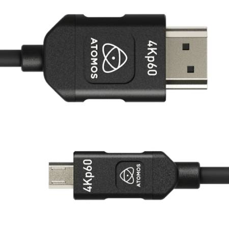 ATOMOS ATOM4K60C7 - kabel Micro HDMI do Full HDMI, 45cm_Końce kabla z bliska_2
